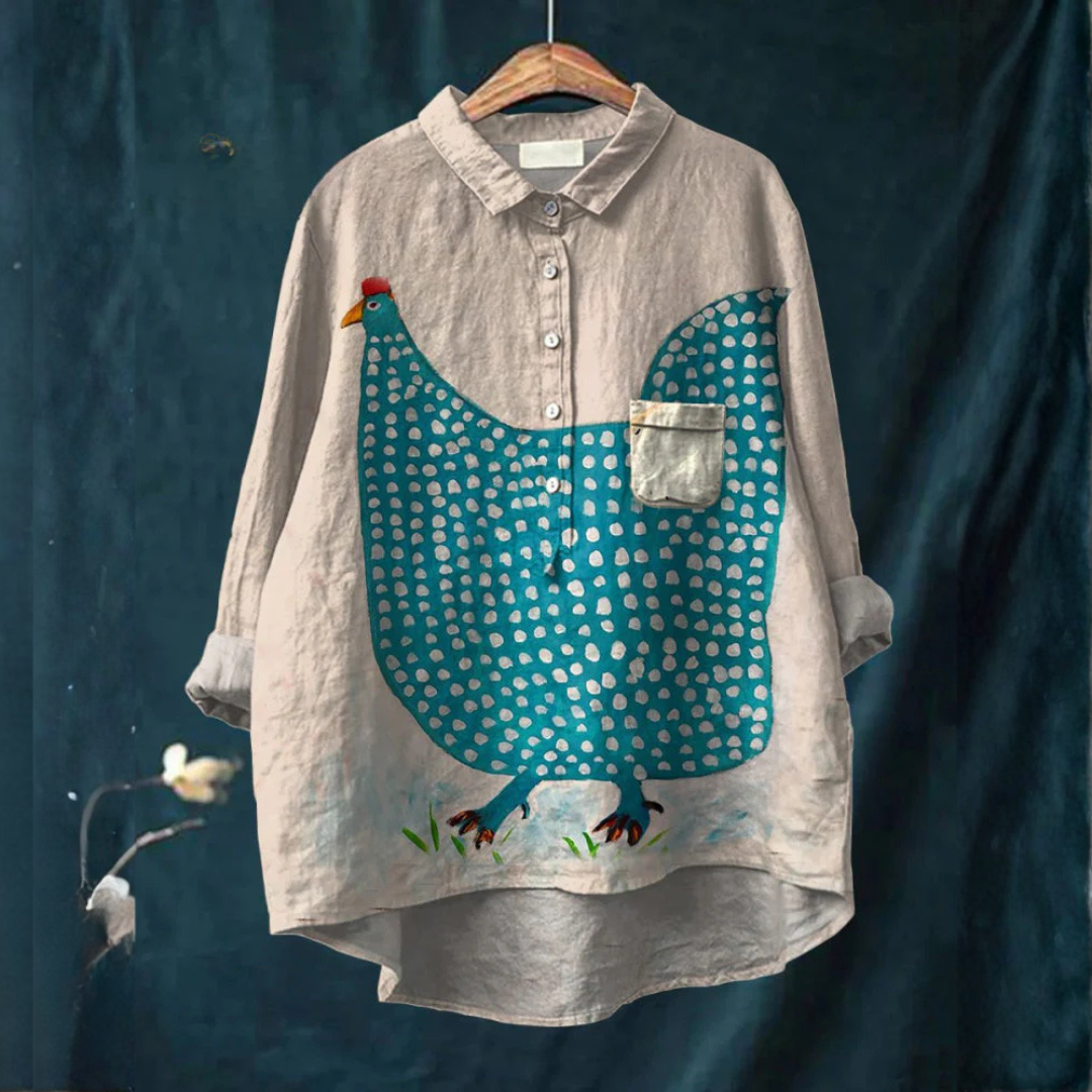 Henriette | Playful Polka Dot Chicken T-shirt