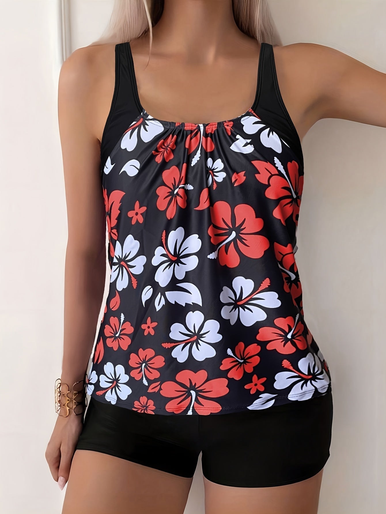 Elena | Tankini Set with Floral Print