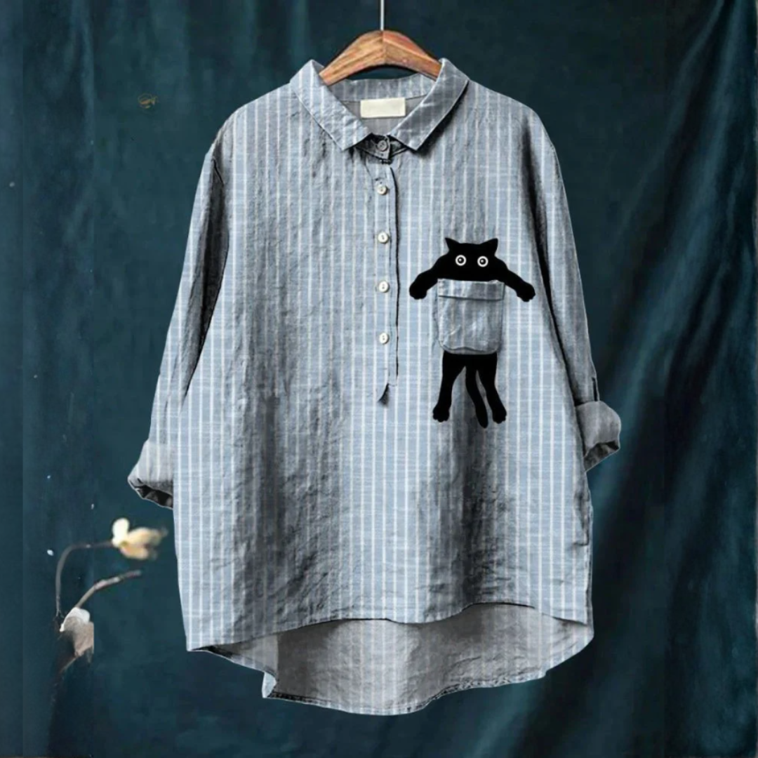 Milo | Shirt with Cute Cat Pocket