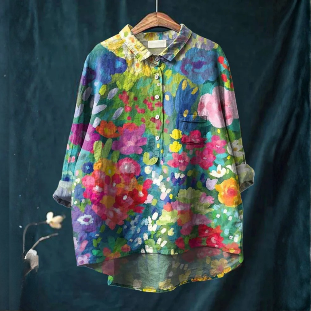 Sophia | Floral Watercolor Shirt