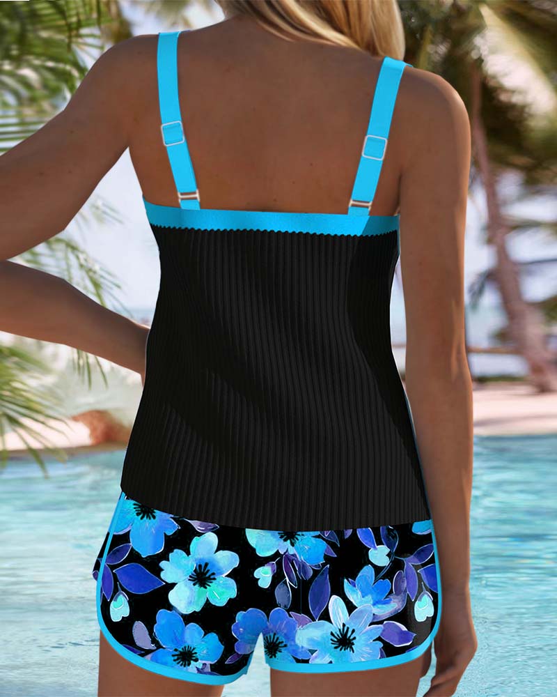 Maren | Tankini Set with Floral Design